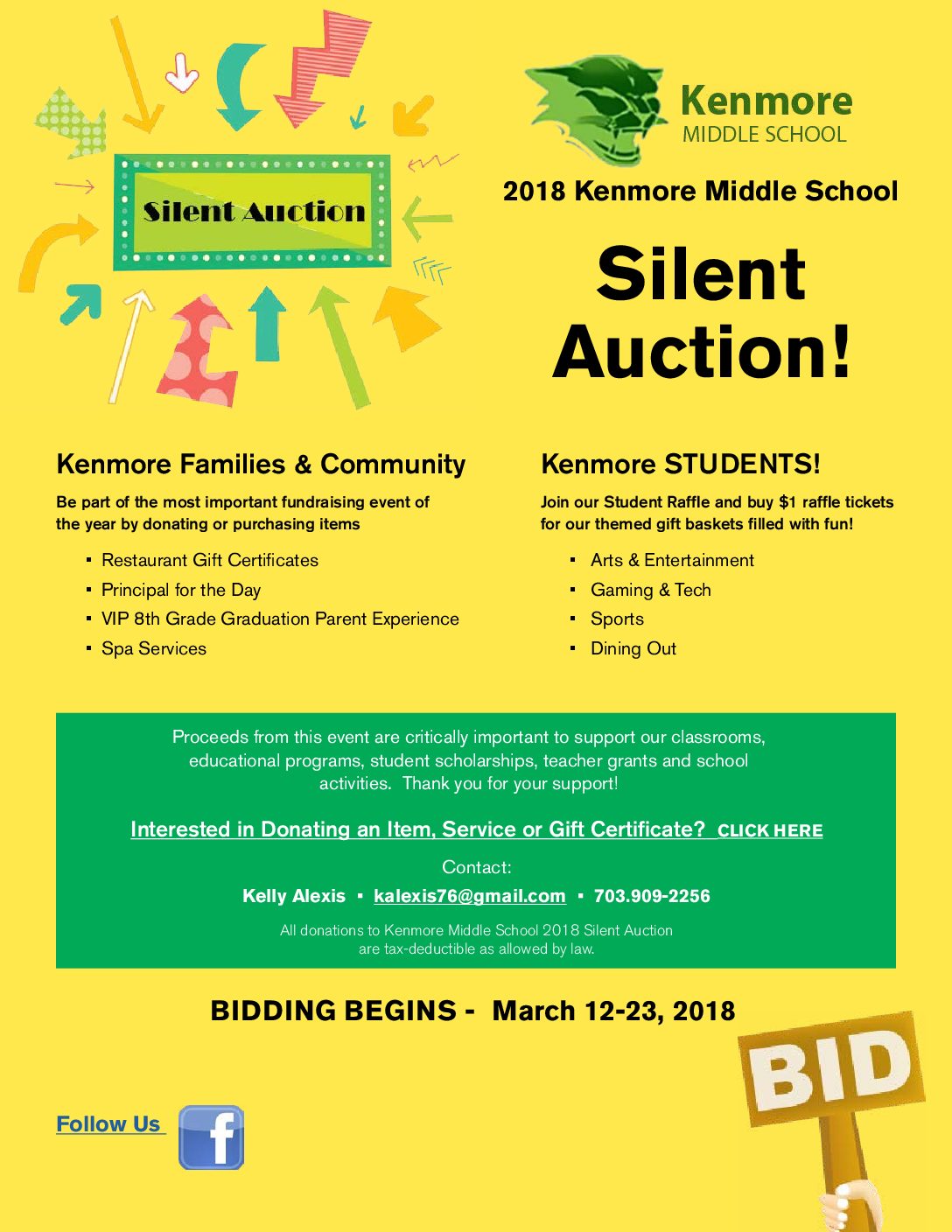 silent auction item flyer