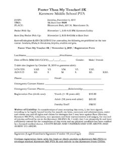 Kenmore 5k Registration Form 11.2.19