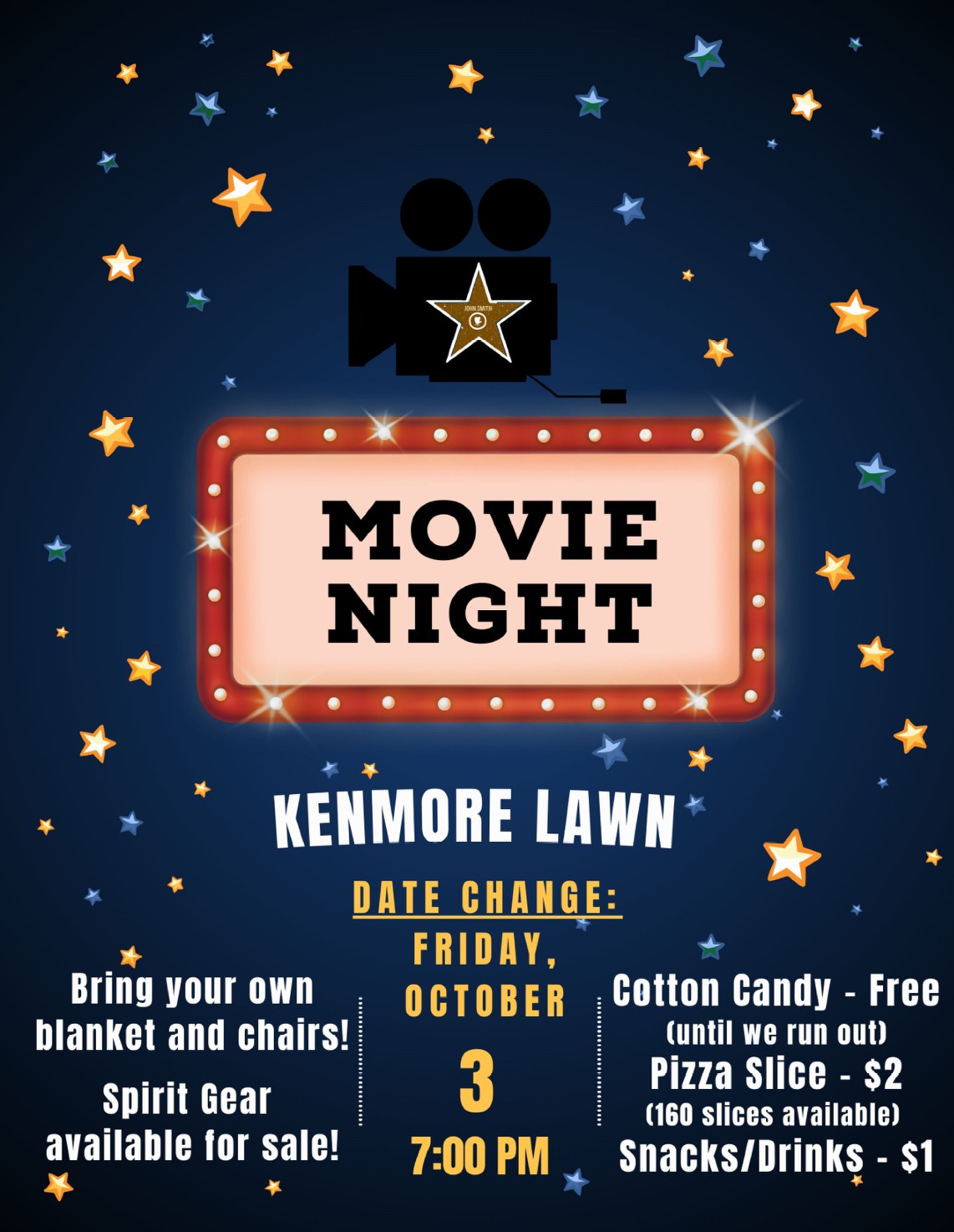 Movie night Oct 3rd 7pm