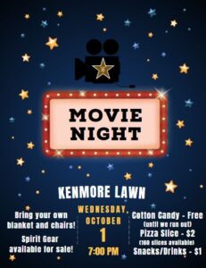 Movie night information October 1st 7 PM