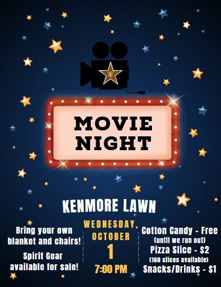 Movie night information October 1st 7 PM