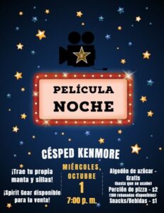 Movie night information October 1st 7 PM